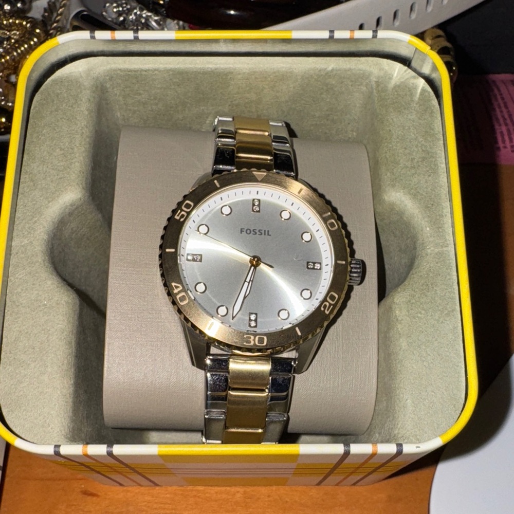 Fossil Two-Tone Silver and Gold Watch